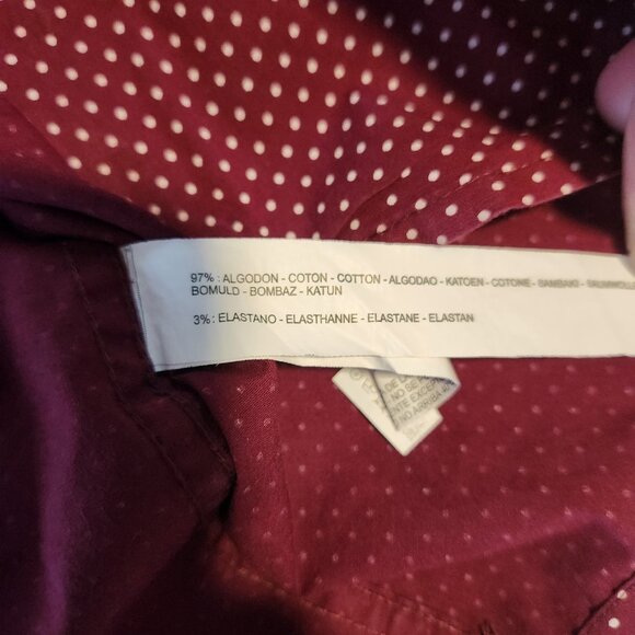 Ricky Singh Cactus Man Shirt‎ Long Sleeve Red White Polka Dot Large EUC - Picture 8 of 10